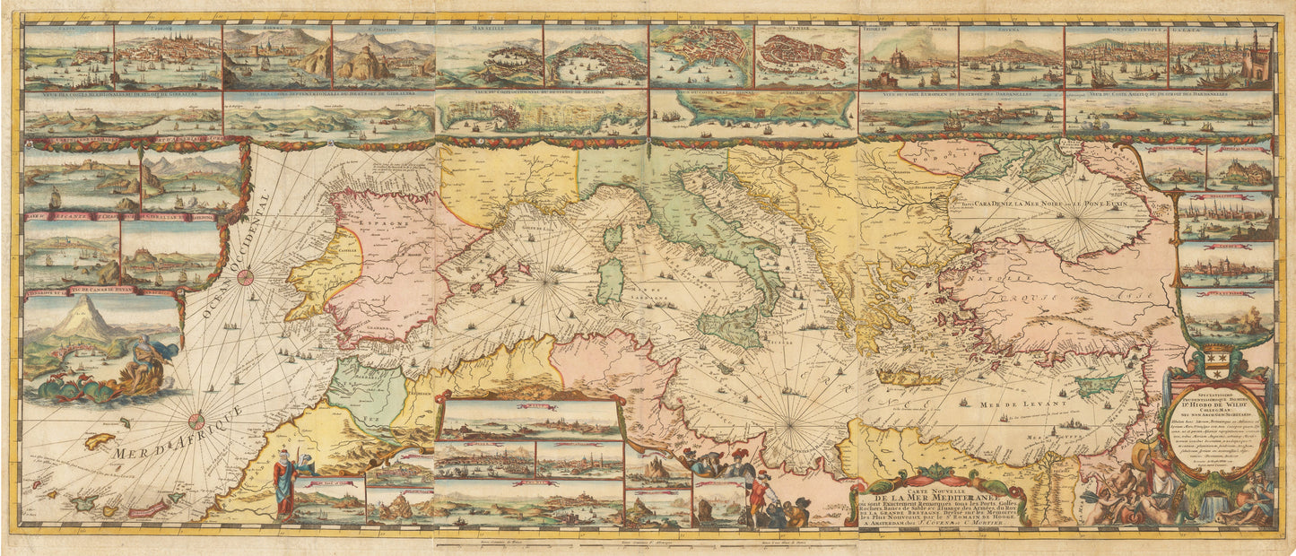 1694 Carte Nouvelle De La Mer Mediterranee...