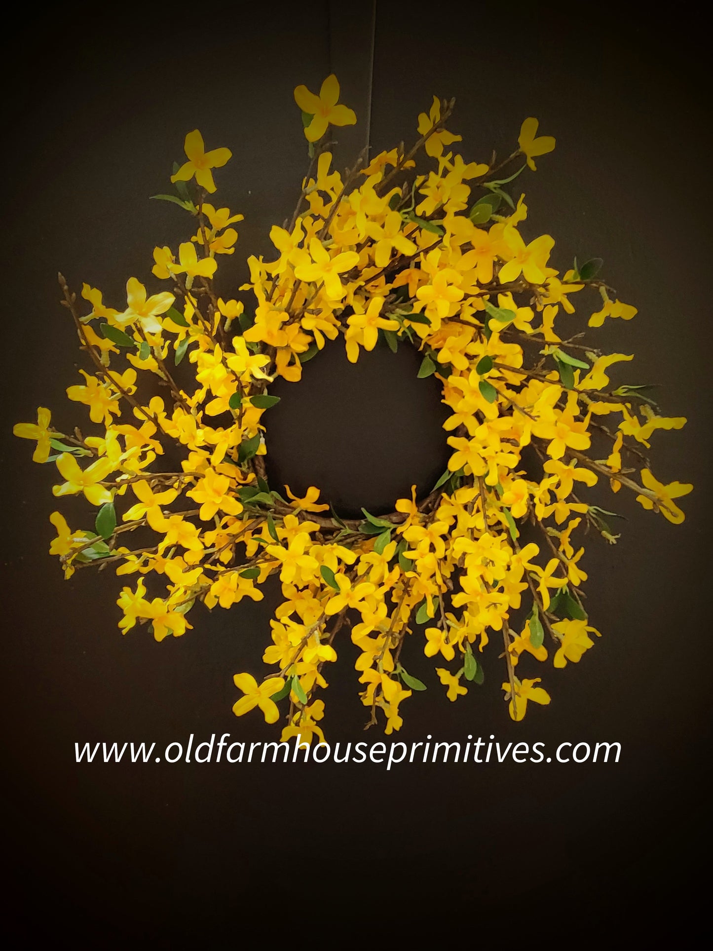 #17157E Yellow Spring FORSYTHIA Wreath