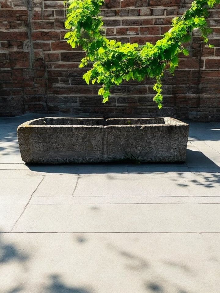 Antique Granite Garden Planter