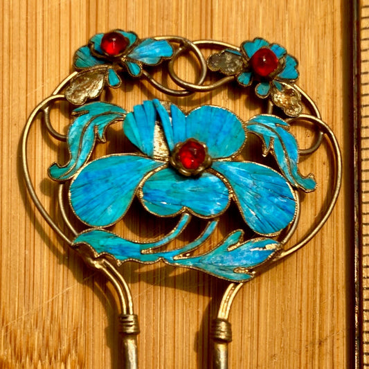 Antique Qing Dynasty 5 1/4 Tian-Tsui Hair Pin - 200621-L