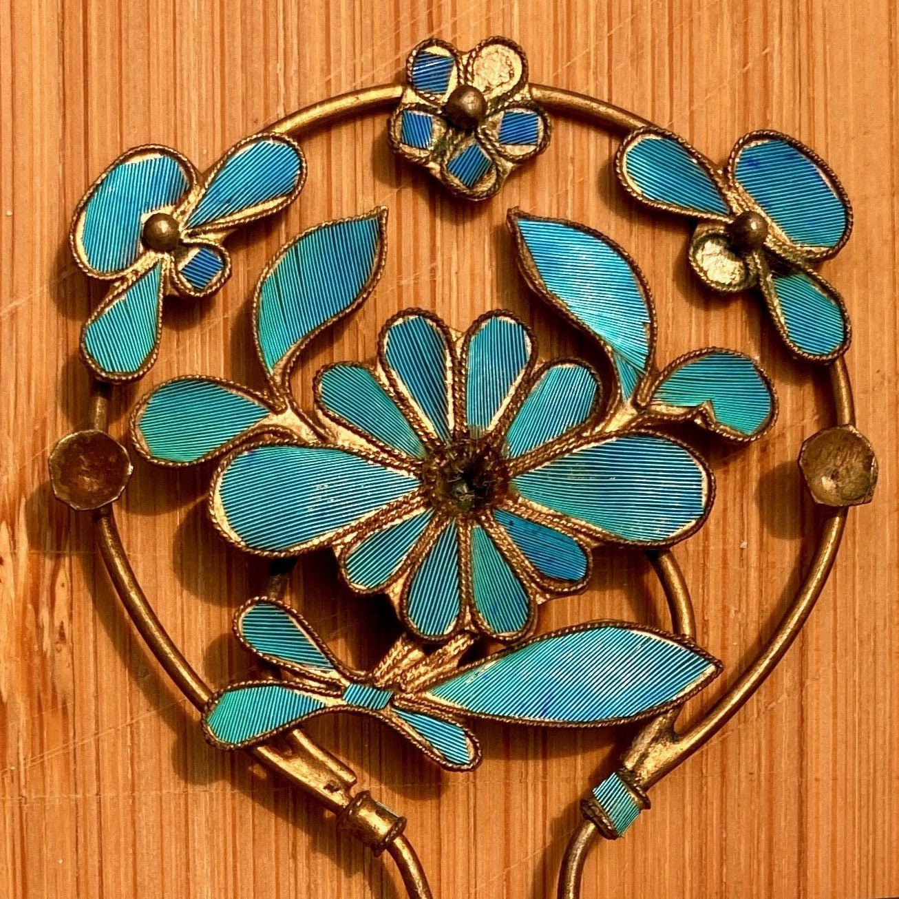 Antique Qing Dynasty 5 Tian-Tsui Hair Pin - 200621-I