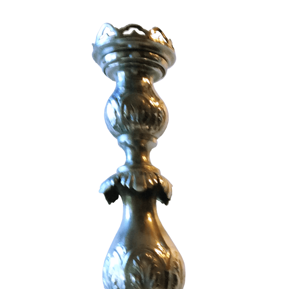 Antique Fraget N Plaque Sabbath Candlesticks