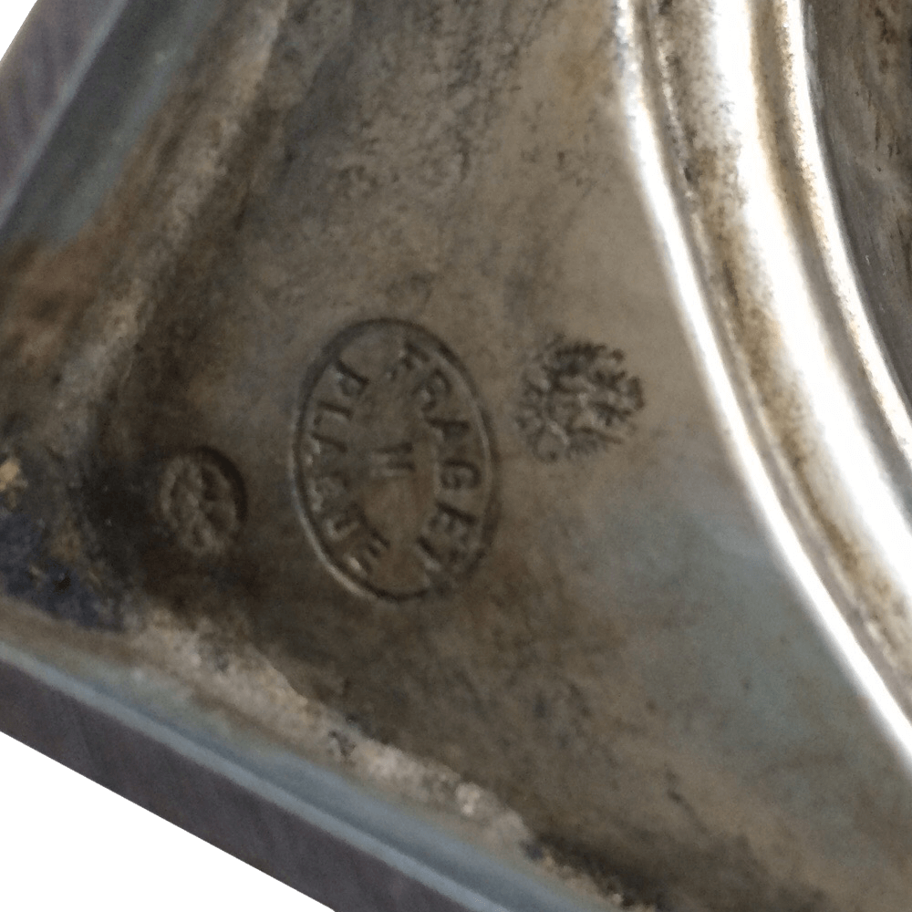 Antique Fraget N Plaque Sabbath Candlesticks