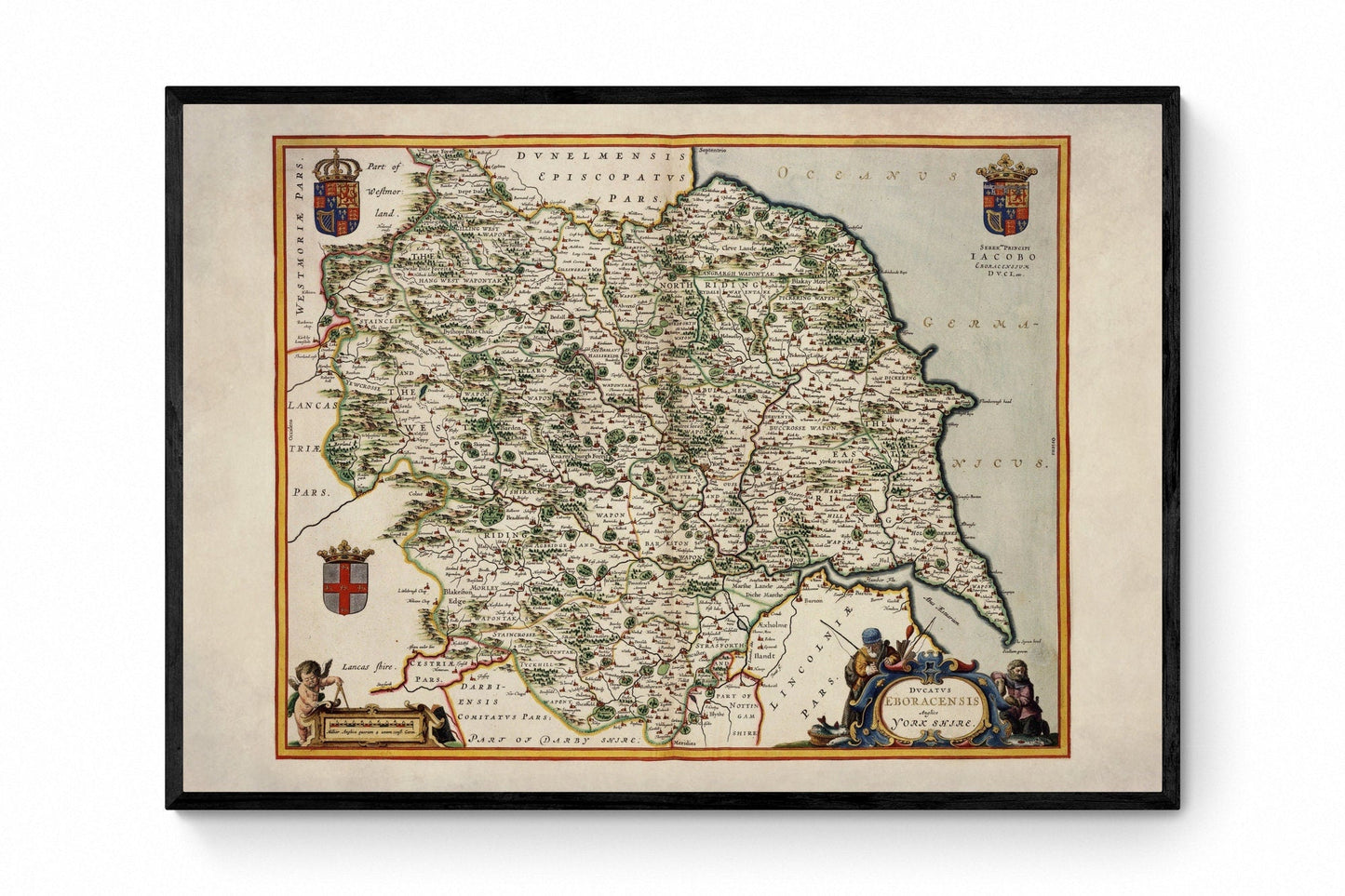 Map of Yorkshire dated 1645