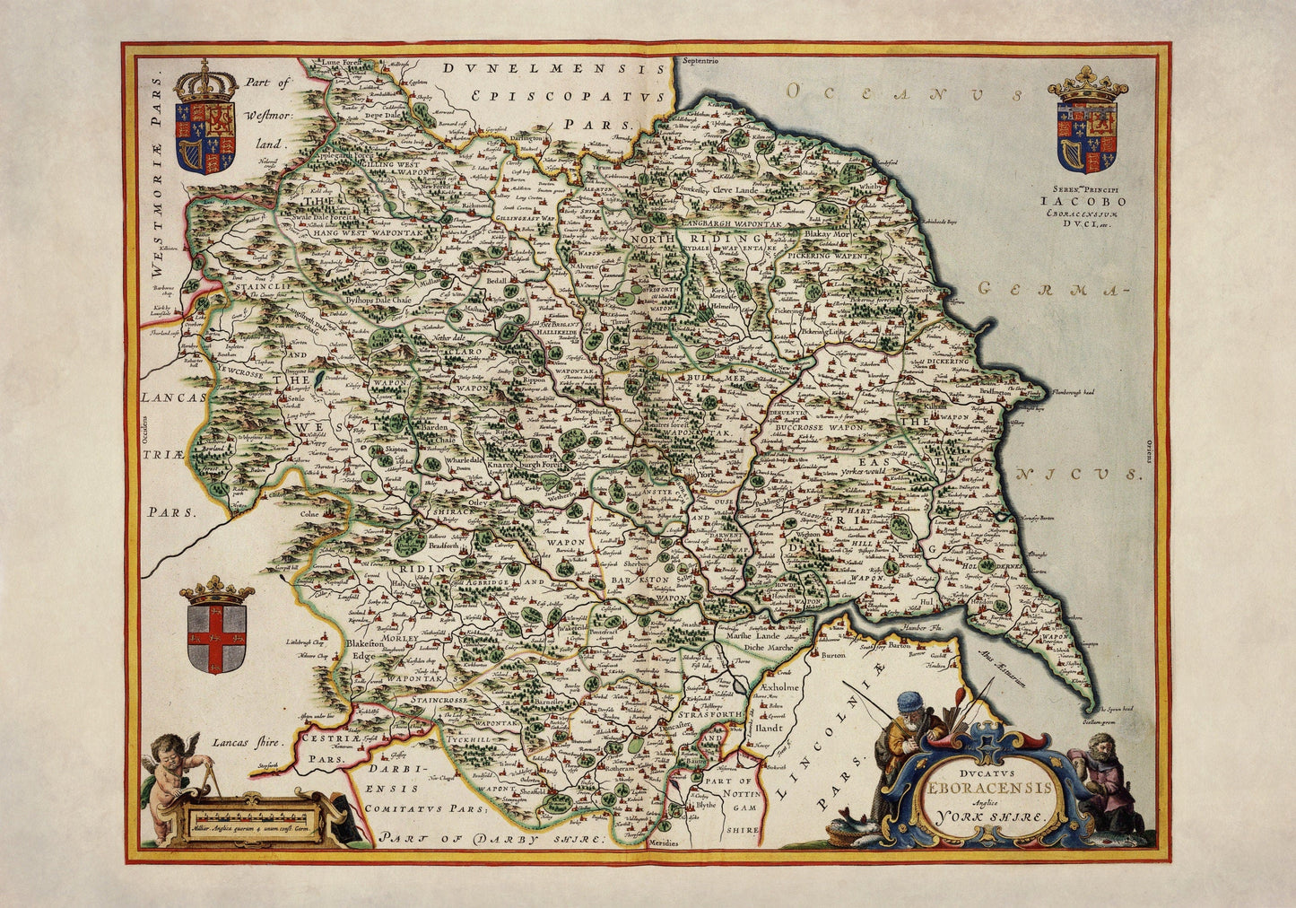 Map of Yorkshire dated 1645